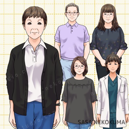 老若男女の爽やかな似顔絵イラスト